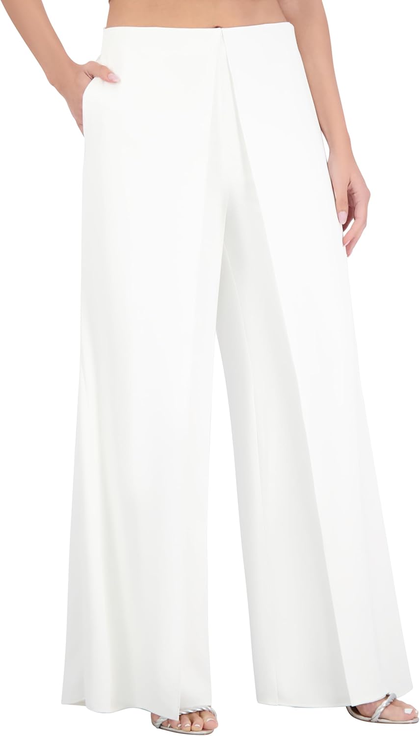 Womens Wide Leg Pant with Side Slits - Image 2