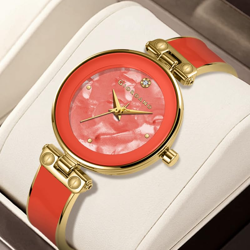 Image of Giordano Designer Analog Watch for Women - Glossy Round Dial & Bracelet Style Stainless Steel Strap