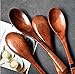 Auch 3Pcs Wooden Spoons, Wood Soup Spoons for Eating Mixing Stirring Cooking, Long Handle Spoon with Japanese Style Kitchen Utensil