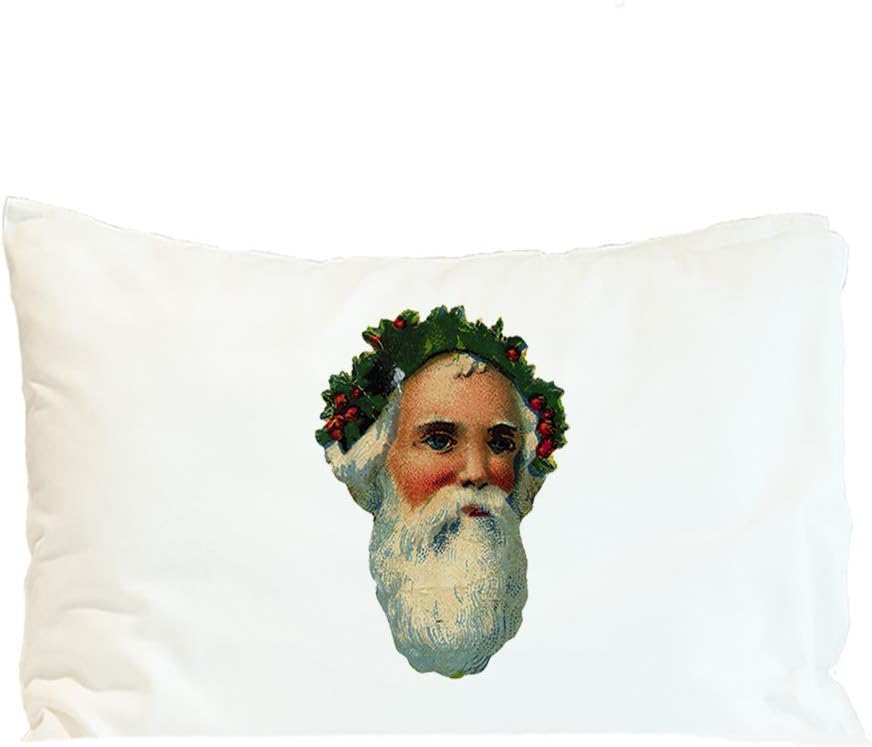 Style In Print Custom Pillow Case Vintage Santa Claus Head Holidays and Occasions Holidays and Occasions Polyester Home Decor Bed Pillow Covers Personalized Text Here 30x20 Inches