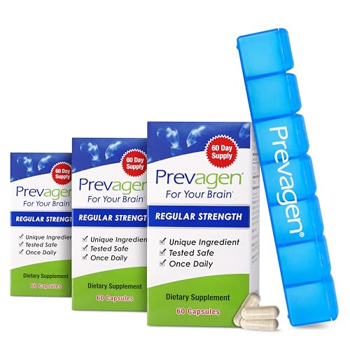 Prevagen Regular Strength 10mg, 60 Capsules |3 Pack| with Apoaequorin & Vitamin D and 7-Day Pill Minder -  Quincy Bioscience, 894047001607