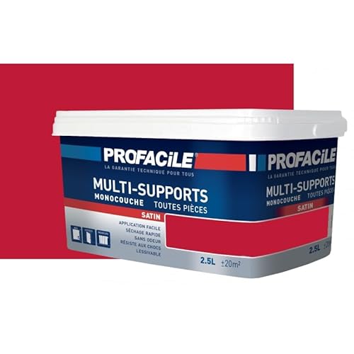 PROFACILE Peinture intérieure multi-supports, satin, murs, plafonds, boiseries, radiateurs, sans odeur, plusieurs teintes 2.5 litres