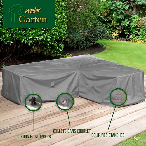 Housse canapé d'angle jardin asymétrique 255x195 bâche imperméable - 5