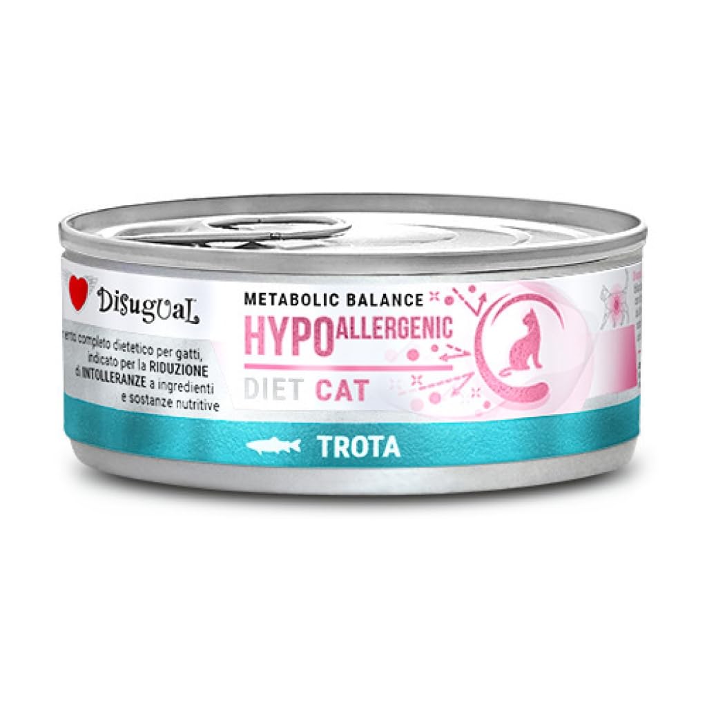 Disugual Dieta | Comida Húmeda para Gatos | 6 Unidades x 85 Gr | Varios Sabores | (6x85Gr, Trucha Hipoalergénico)