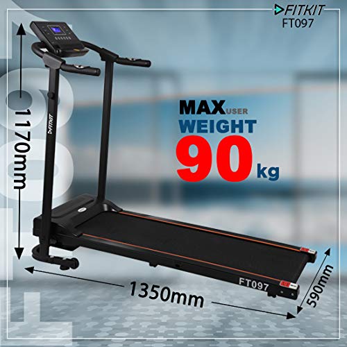 Image of Fitkit by cult FT097 1HP (1.5HP Peak) Motorized Treadmill (Black)