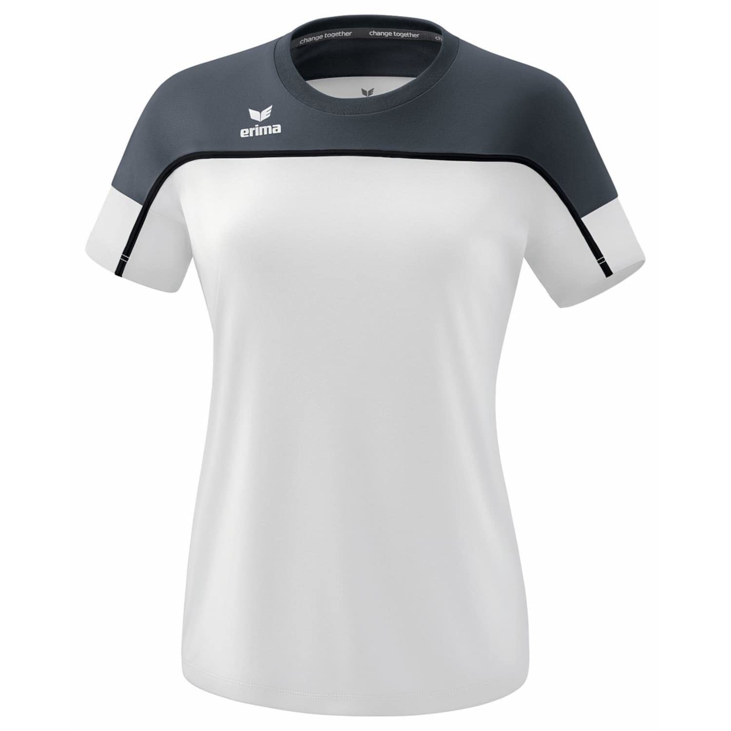 Erima Women's „Change Functional T-Shirt, White/Slate Grey/Black, 34