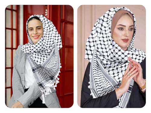Shemagh Desert Scarf, Head Neck Scarf Arab Wrap, Shemagh Cotton Scarves, Arab Head Wrap, Desert Scarf Wrap, Muslim Keffiyeh Head Wrap, Keffiyeh Scarf Wrap, for Muslim Arab Islam4