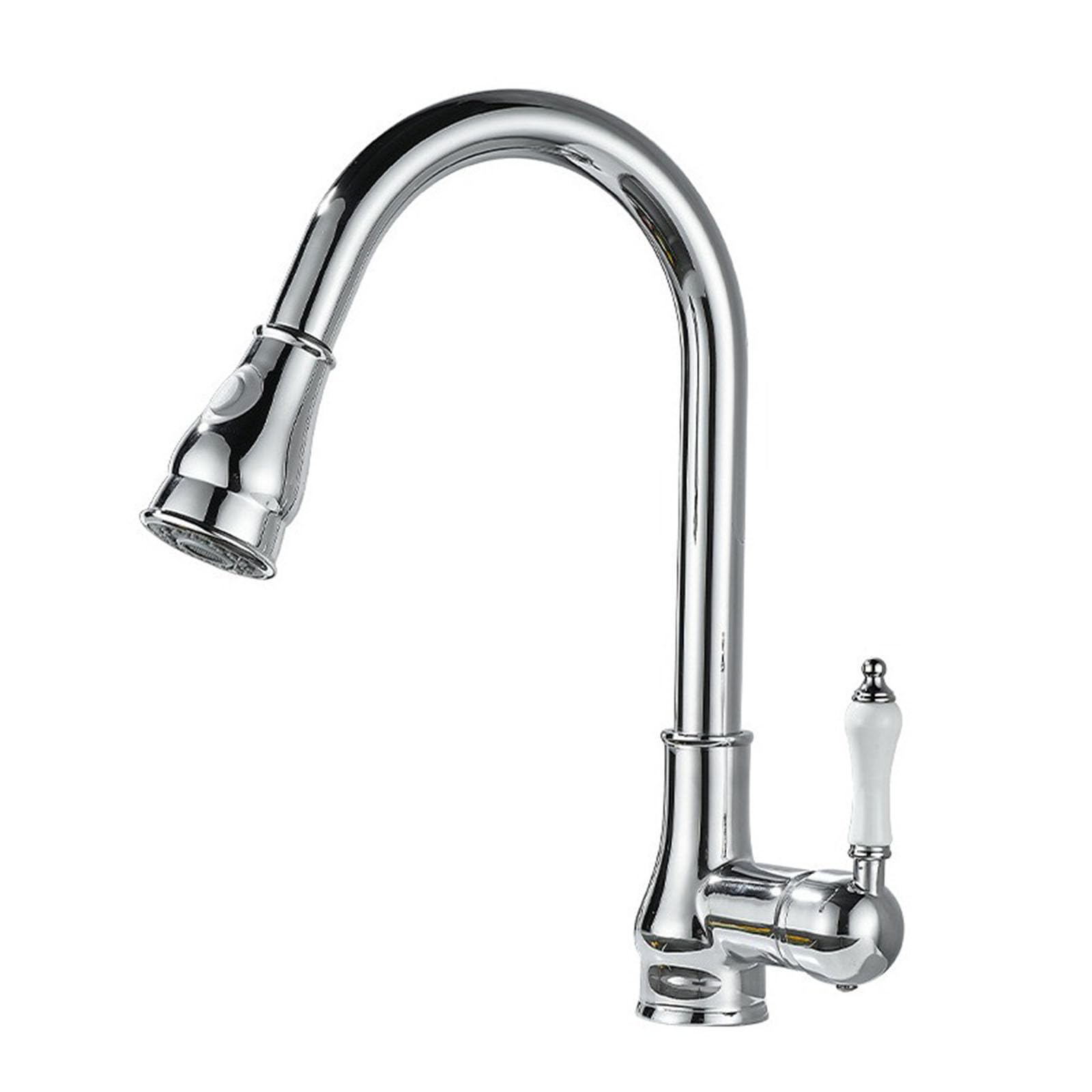 Hochdruck Wasserhahn Küche, SEMANEY Küchenarmatur Mit 2 Modus Brause Ausziehbar, Mischbatterie Küche 360° Schwenkbar, Einhebel Armatur Spültischarmatur, Gebürstet
