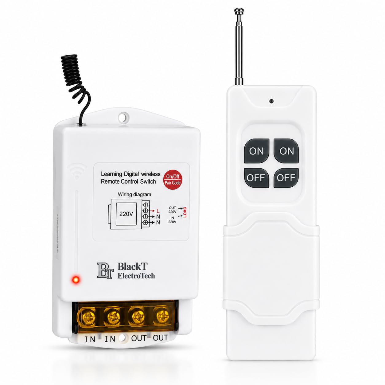 Blackt Electrotech BT16R11 220V RF Remote Switch - Long Range 32 Amps for moter Pump, Wireless Industrial Control, High Power Household Remote Control Switch (3 KM)-image-33
