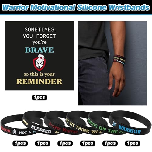 Seenelling 7 pulseiras motivacionais masculinas de borracha, pulseiras motivacionais de silicone com