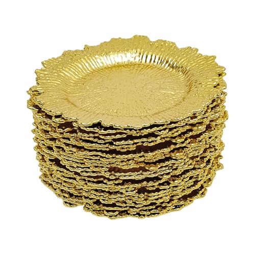 Platos Cargadores Desechables Dorados 13 Pulg, Set 24 miniatura 1
