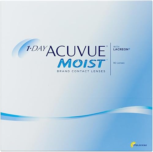 Acuvue 1-DAY ACUVUE MOIST –Reemplazo Diario – protección UV – 90 lentes +0.75 ra