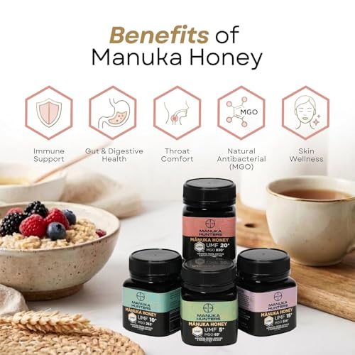 Image of Manuka Hunters UMF 5+ /MGO 83+ Certified New Zealand Manuka Honey - 8.8oz /250g Jar