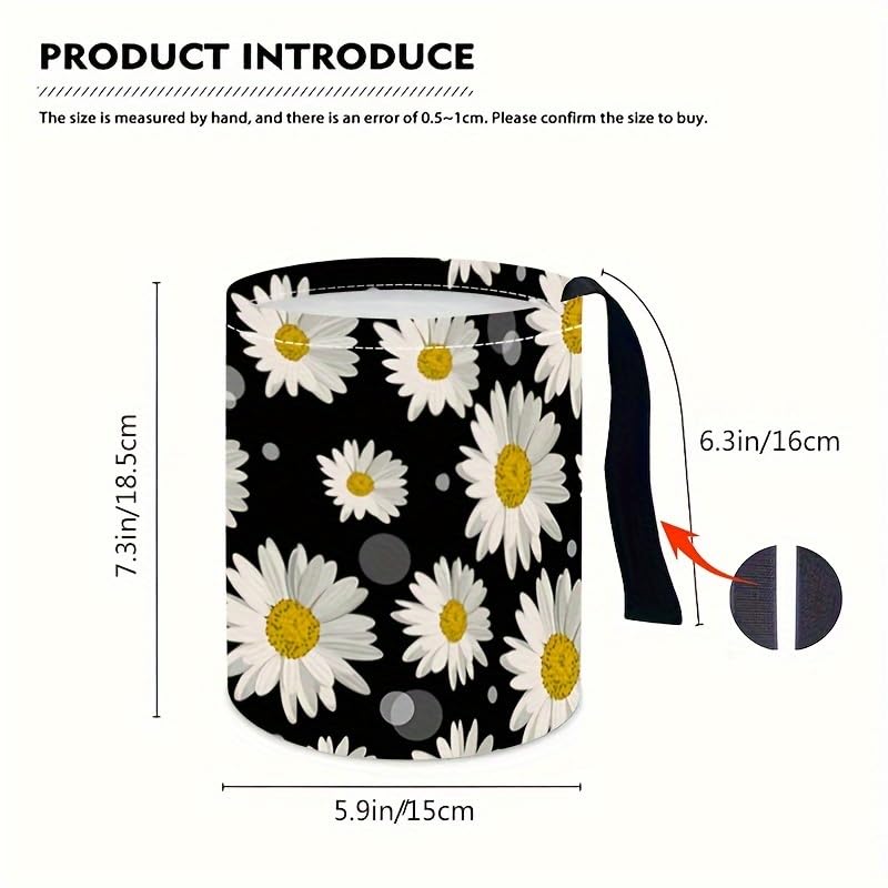 Image of Portable Reusable Waterproof Car Trash Bin, Multipurpose Vehicle Organizer, Road Trip Essentials (Daisy 2)