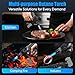 Butane Torch with Pulse Ignition, Foldable Handle, Safety Lock, LED Light - Kitchen Refillable Culinary Torch for Creme Brulee, Cooking, BBQ, Baking, Soldering (Butane Not Included)