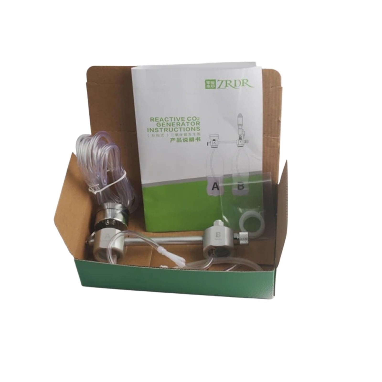 Aquarium W21.8 CO2 Generator System Kit with Air Flow Regulation Water Plant Fish Aquarium Carbon Dioxide Valve Diffuse(A)
