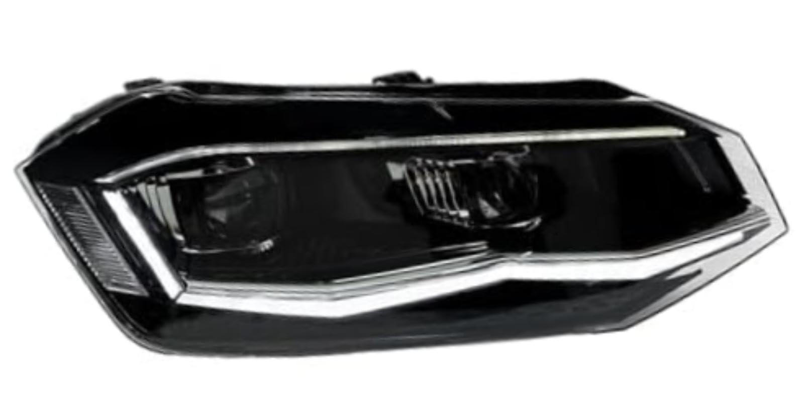 Dla Vw, dla Polo 2017-2021 reflektor obiektyw projektora lampa czołowa samochodu reflektory sygnał Drl przednie lampy samochodowe reflektor włącz (Right Hand Drive Silver All LED)