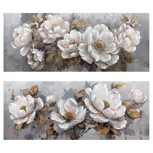 DRW Quadro su Tela con Fiori in Colori Dipinti a Mano, 150 x 3 x 60 cm, #Value, Medidas: 150x3x60cm