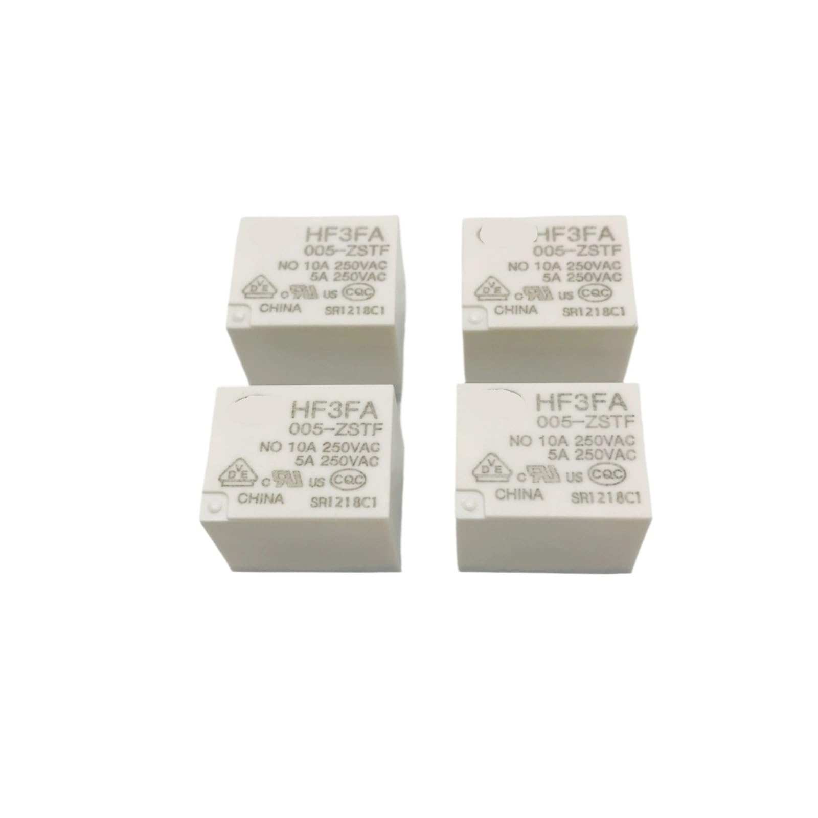 Relé HF3FA-005-ZSTF 5VDC con conmutación de 5 pines y capacidad de 10A 250VAC para placas