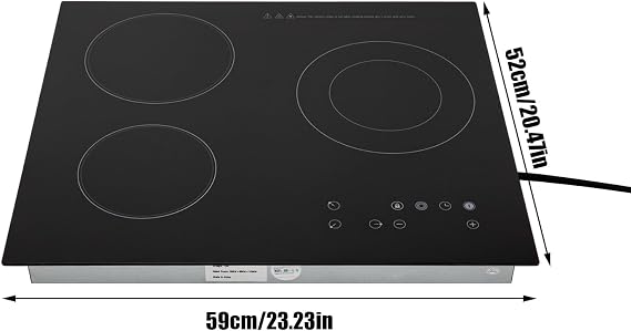 3 Burner Induction Cooktop with Timer, Portable Induction Cooker Electric Stove Top Multiple Power Levels Adjustable Temperature for Cooking, Black
