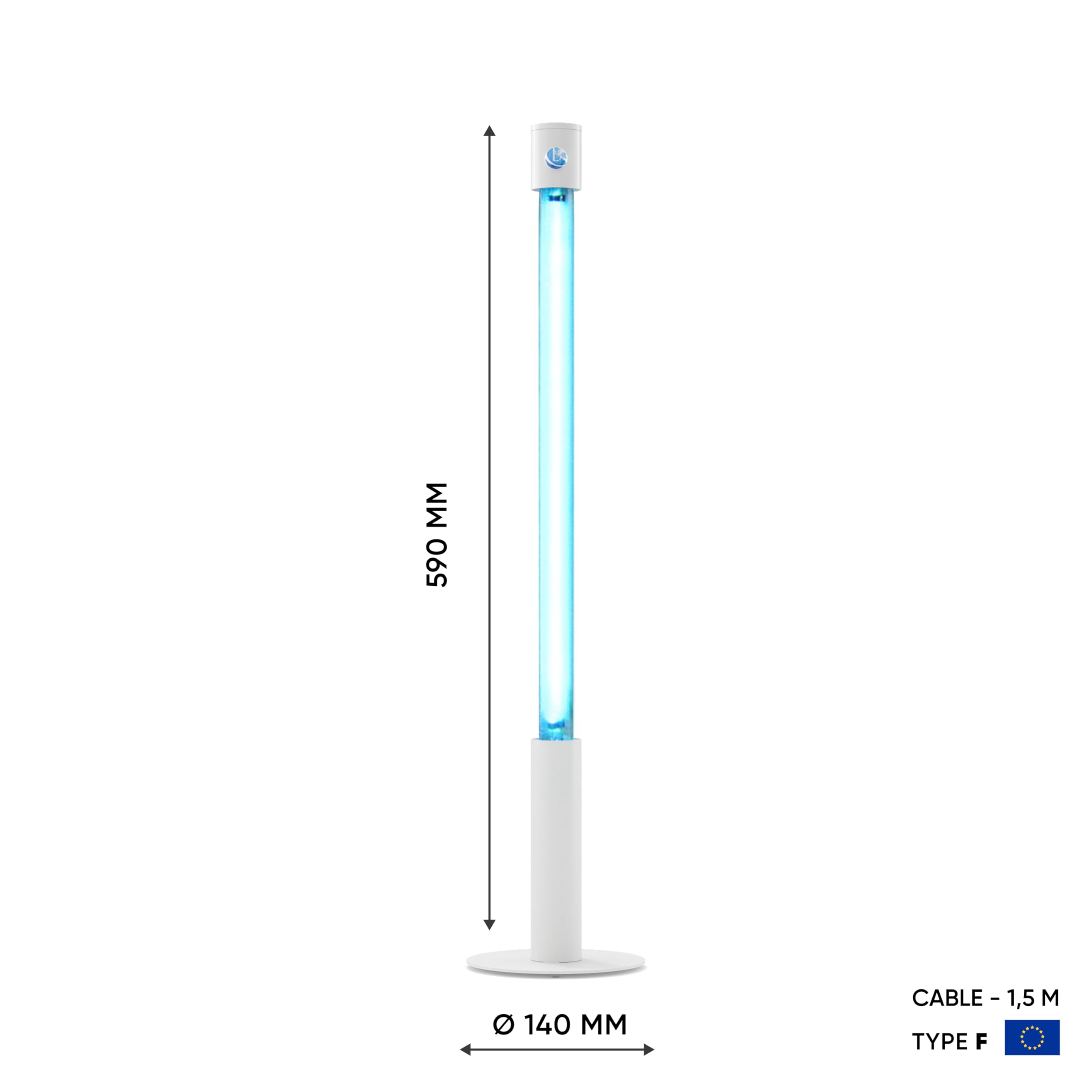 Lampada UV Germicida 360° 25 ECO + RC-TIMER 25W Senza Ozono con Telecomando e Timer - Sterilizzatore UV a Luce Ultravioletta 254nm, Lampada al Quarzo 16.000h, Antivirus per Casa, Ufficio