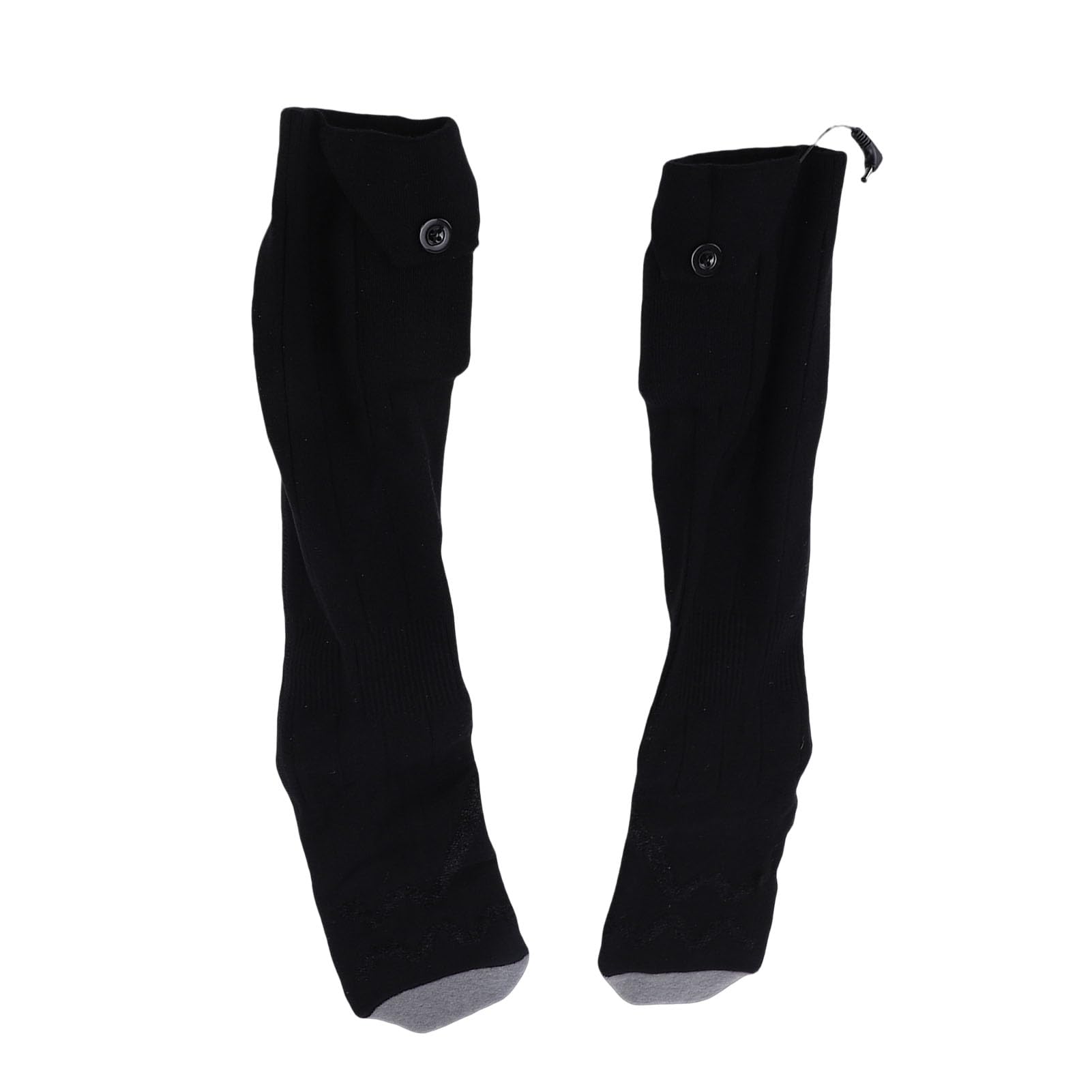 Srliya Chaussettes Chauffantes électriques, Batterie Rechargeable Réglable, Chauffe-Pieds pour l'hiver, Ski, Pêche, Camping, Noir et Gris