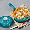 Enameled Cast Iron Sauce Pan with Lid, Leonyo 2 Quart Saucepan with Lid, Enamel Cast Iron Pot Dutch Oven Kitchen Cookware for All Cooktops Cooking Soup, Milk - Up to 500°F & 6.7Lbs, Lake Green #1