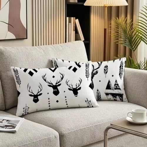 Fundas Cojines 40x80 Blanco para Silla Cama Sofá Funda Almohada Escandinavia Rectangular 4