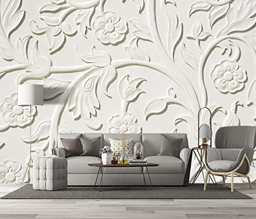 Papier peint 3D relief fleurs 406x274 cm pour salon et chambre