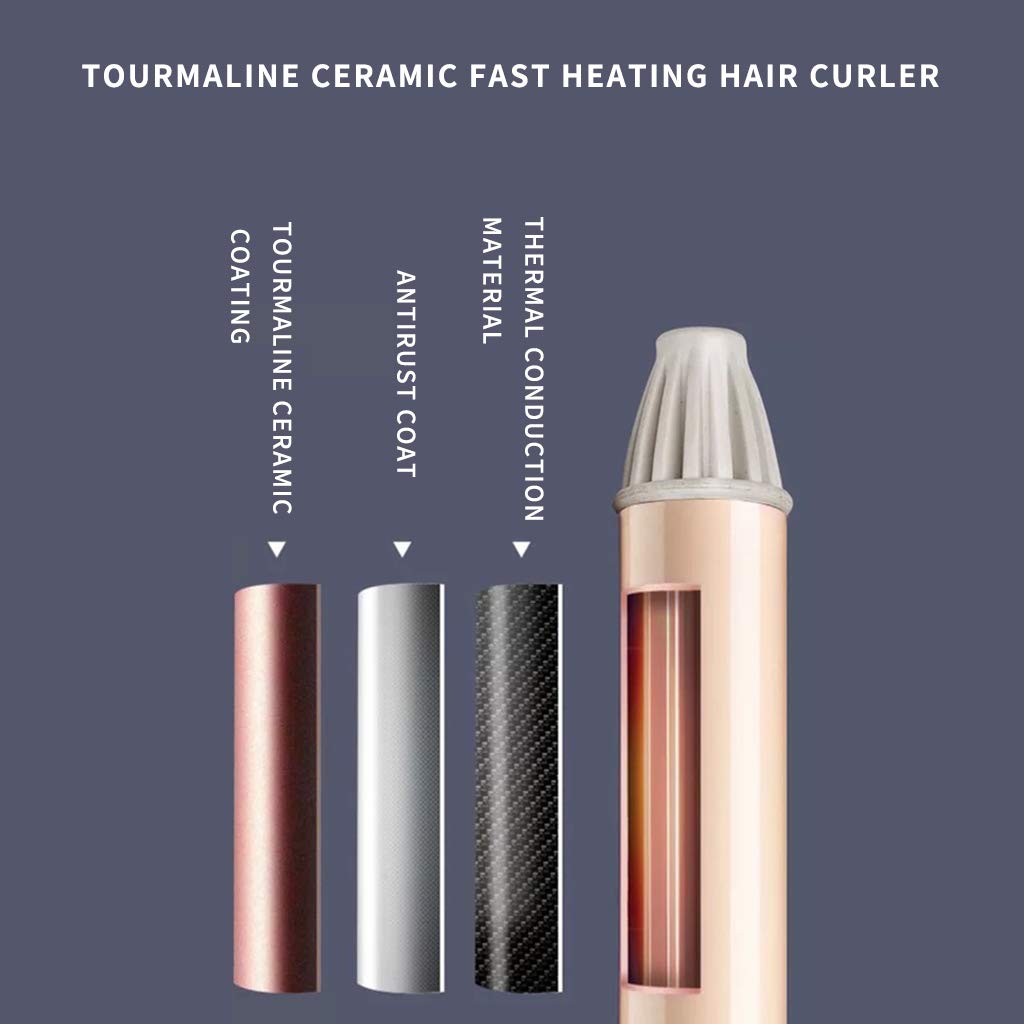 Rizador de pelo de 3 barriles, 22 mm de cerámica de calentamiento rápido Turmalina Varita rizadora Herramientas para peinar el cabello Waver Iron con guantes y pinzas para el cabello