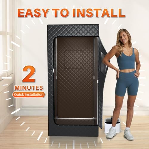 TOREAD 2024 Portable Steam Sauna for Home,Personal Sauna Steam Sauna Tent at Home,Full Body Sauna Box with 2.8L 1000W Steamer,Home Sauna SPA for Gym Yoga(Cotton)