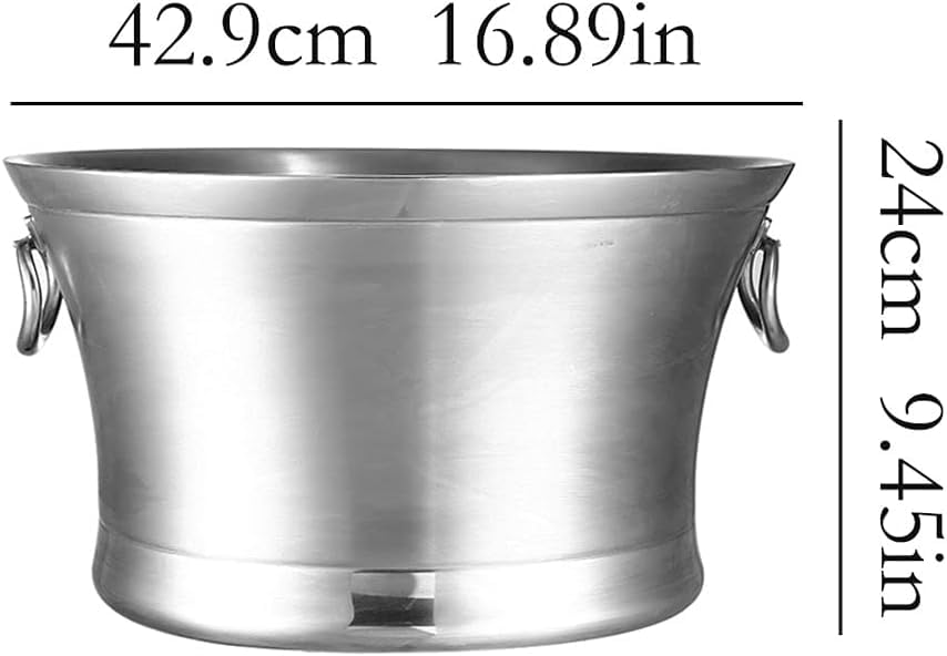 Secchiello per il ghiaccio in acciaio inox, a doppia parete, isolante, per feste, matrimoni, portelloni ed eventi all'aperto