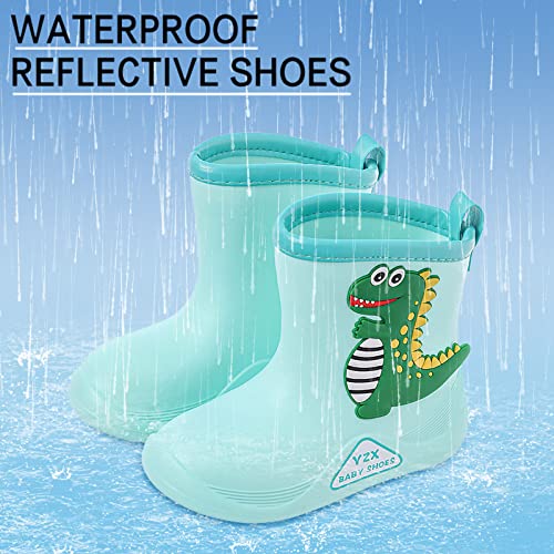Children Cute Cartoon Fashion Waterproof And Non Slip Rain Boots Rain Boots Soft Bottom Fashion Rain Boots 2-9 Y (Green, 4.5 Years)2