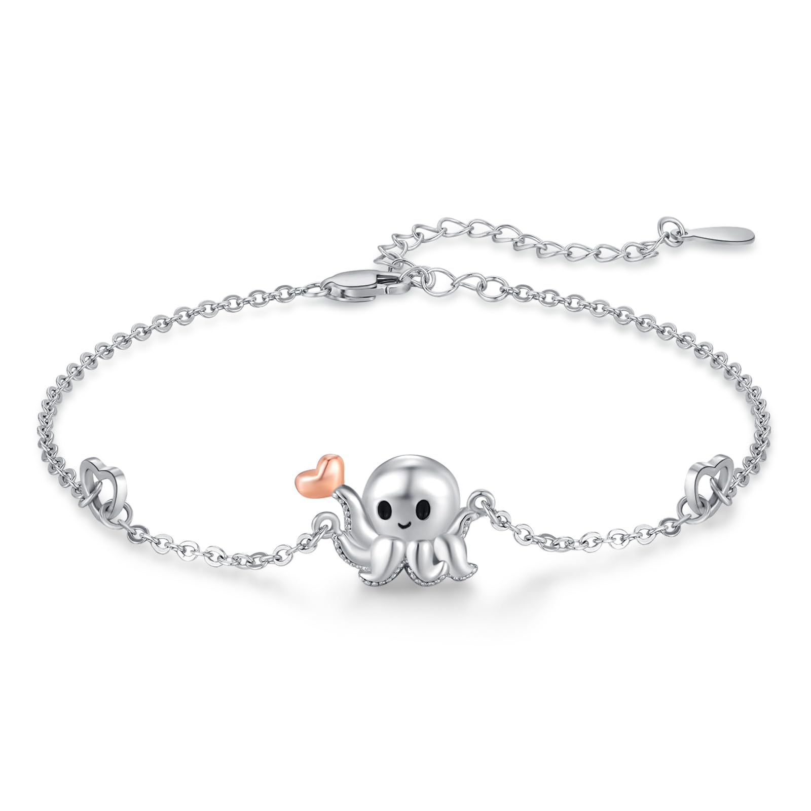 REDSUN Pulsera para mujer de plata de ley 925, alas de ángel/árbol de la vida/margaritas/delfines/gatos/corazón/mariposa/nudo celta, pulsera ajustable de 7 + 2 pulgadas para niñas, novia, esposa,