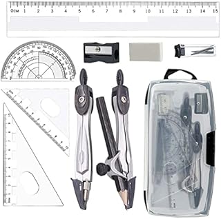 10 Pcs Maths Sets for Secondary School Supplies Protractor and Compass Set Geometry Sets Rulers Set for Student Maths Learning