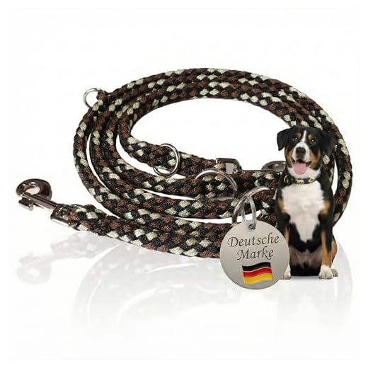 Activity4Dogs Geflochtene Hundeleine, Multileine, 4-Fach verstellbar, 2,80 m lang, rund, Durchmesser 15mm, für größere und große Hunde, Made IN Germany