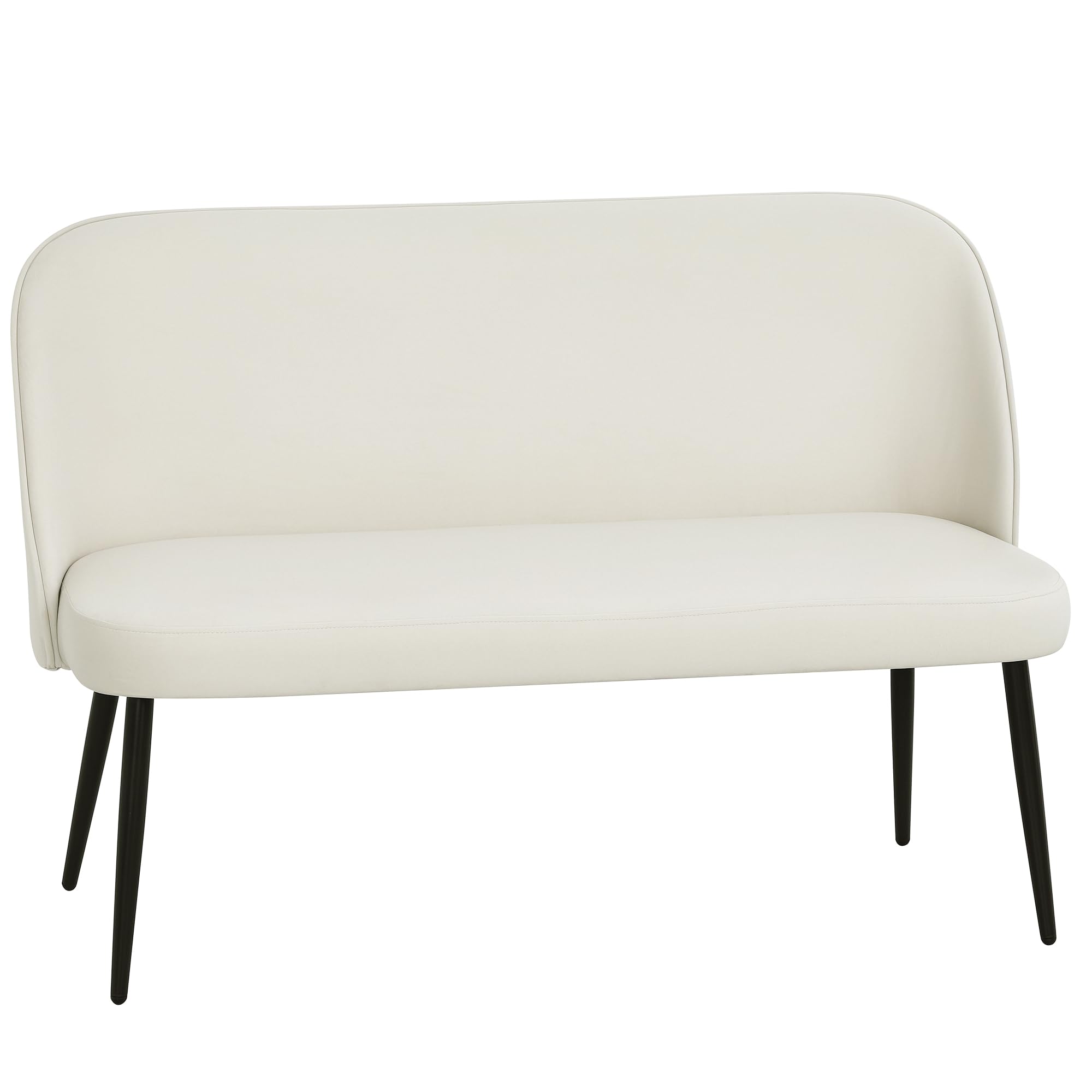 HOMCOM Sofa 2-Sitzer – Kleine Couch 127 cm, Samtoptik, Beige