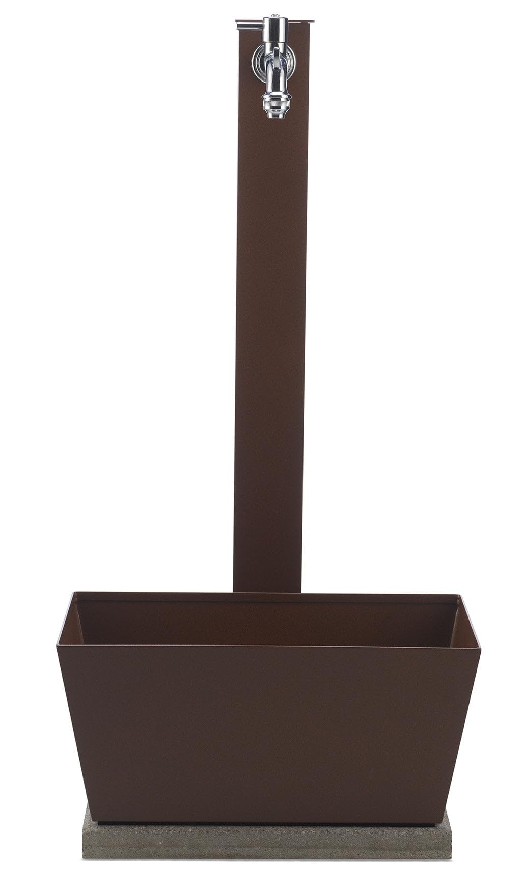 belfer Gartenbrunnen mit Wasserhahn und Sockel 42/QVR Rost