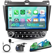 4G+128G Rimoody Android 15 Car Radio Wireless Carplay for Honda Accord 2003-2007, Car Stereo Andorid auto Mirror Link 10 HD Touchscreen GPS WiFi Bluetooth 5.0 FM/RDS EQ-32 SWC Backup Camera