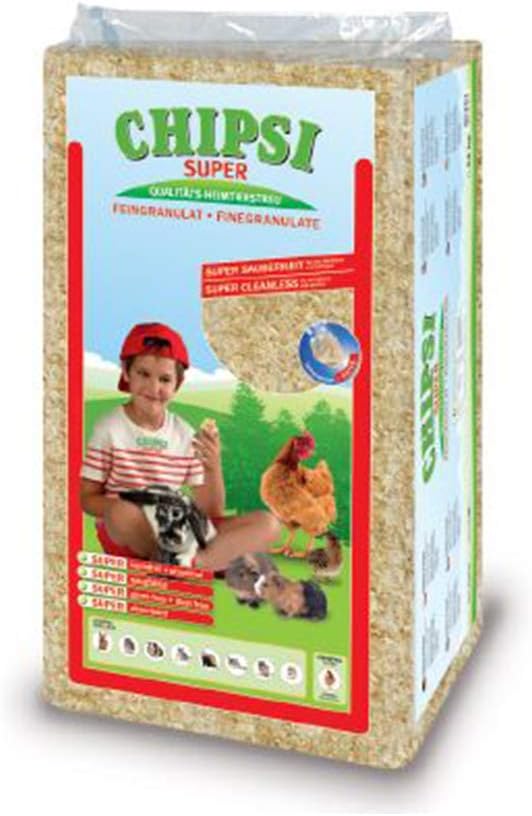 Chipsi Lecho para Conejos Super Higiénico (24 kg). Lecho para Pájaros, Hamsters, Cobayas, Roedores con Materiales Naturales Biodegradables, Ecológicos.