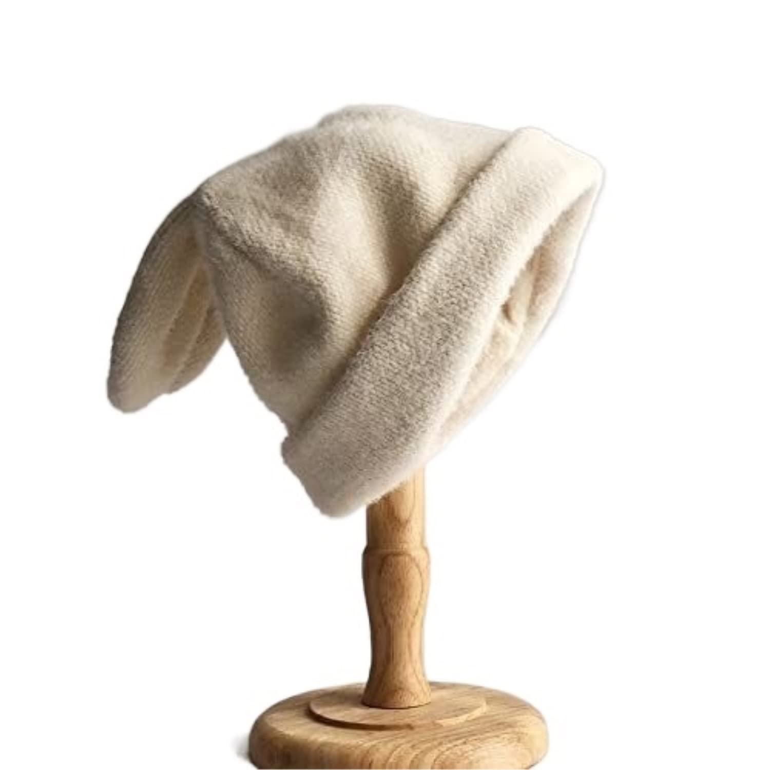 Winter Warm Chunky Bonitos Gorros Con Orejas De Conejo Para Niñas, Gorro De Conejito Esponjoso, Gorro De Calavera De Piel Sintética Para Invierno Winter Hat Sombrero de Invierno