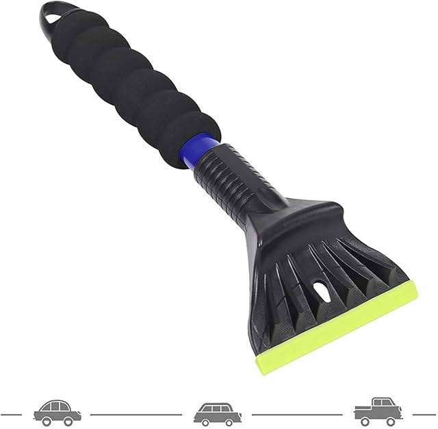 BEEWAY Ice Scraper for Car Windscreen, Windshield Window Ice Snow Frost Scraper for Car SUV Truck - Extra-wide 11.5cm Blade, Comfortable Grip