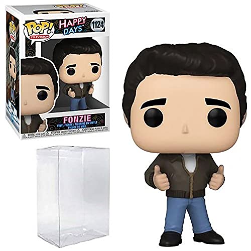Figurine Pop Fonzie Happy Days protégée par boîtier transparent contre l'usure