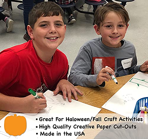 5.5” Pumpkin Single-Color Creative Paper Cut-Outs, 31 Cut-Outs In A Pack For Fall, Halloween And Thanksgiving Décor And Kids’ Halloween Craft Projects For School/Classroom Decorations. #TOP3