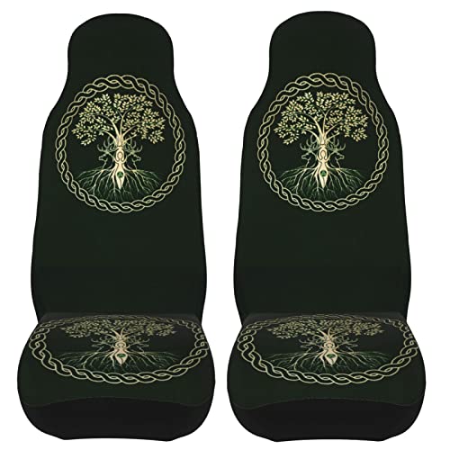 Teery-YY Fundas Protectoras para Asiento Delantero de Coche, diseño de Diosa Wicca, Wicca, Wicca, Pagan, 2 Piezas, cojín Decorativo Universal, Ajuste Universal para la mayoría de vehículos, Coches,