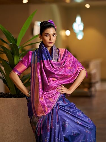 Image of MADHUHANSH Women's Cotton Linen Saree with Unstitched Blouse Piece and Solid Pattern | Mithila Painting Saree | Saree for Haldi Ceremony