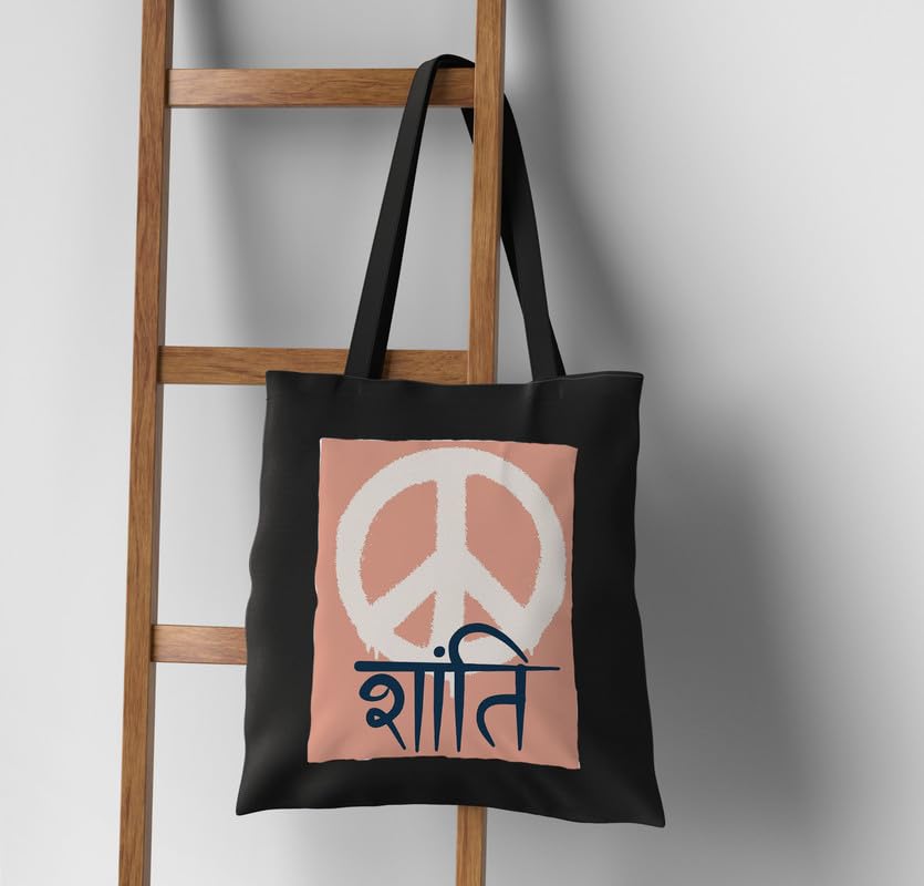 Image of Canvas Tote Bag for Women | Heavy Duty 15kg Capacity | Printed Shopping & Travel Bag with Zip