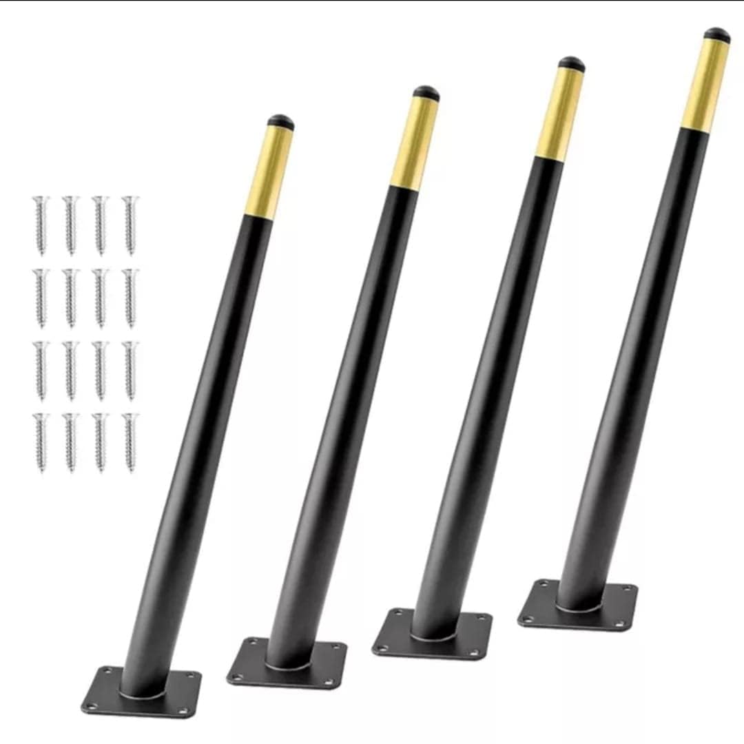 Aakash Decor Sofa Leg Black Gold Finish 16 Inches (Set of 4) Metal Cone Shape Heavy Duty Sofa Legs for Home, Office Rustproof & Sturdy Sofa Paya with Mounting Screw | Furniture/Table Leg-image-36
