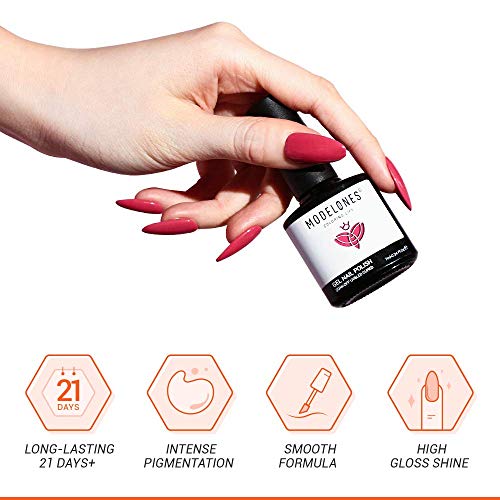 Modelones Violet Rose Gel Nagellack, 15ml 1Pc Soak Off Gel Polish Shellac Nagellack für UV/LED Nagellampe Langlebige… – Bild 5