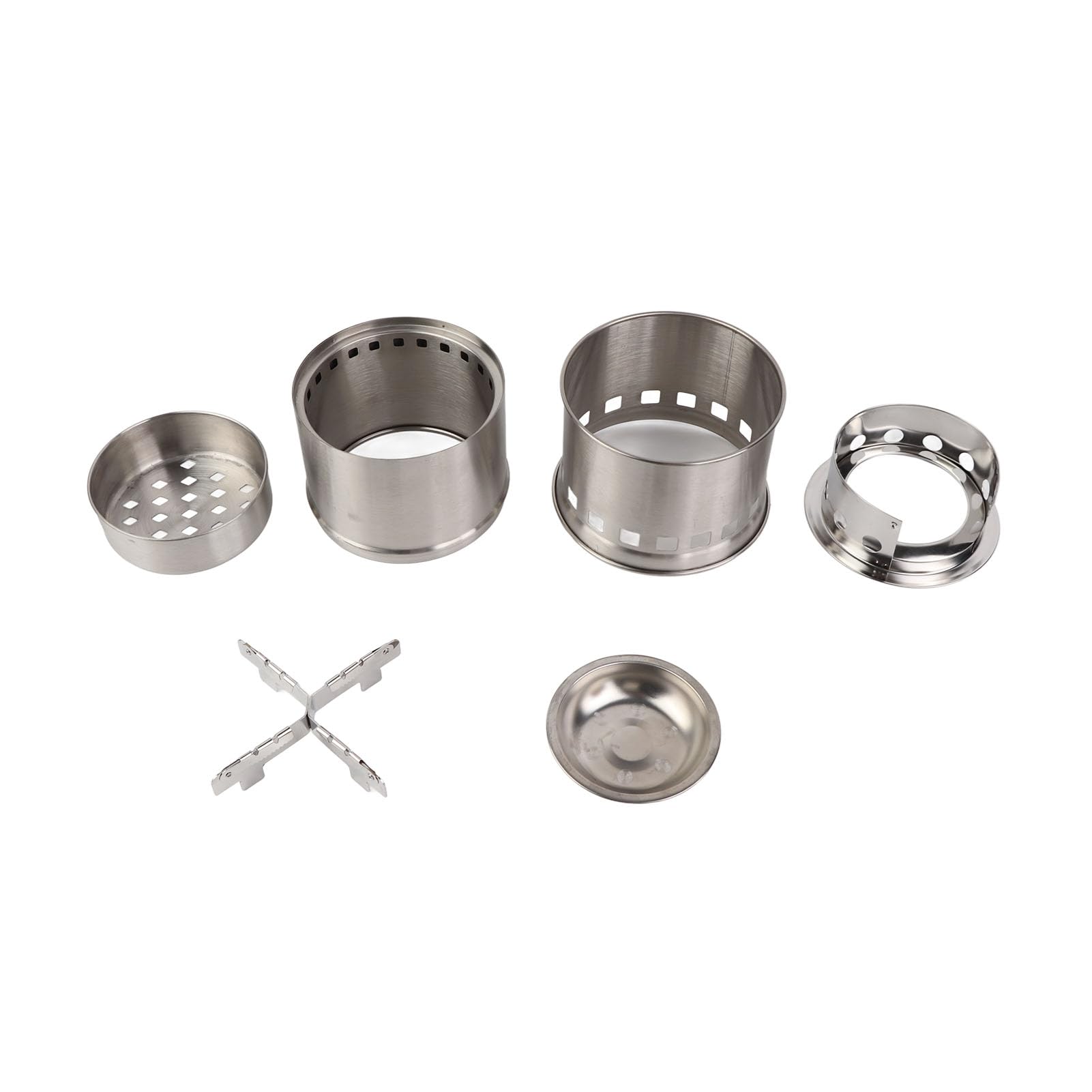 Poêle à bois d'extérieur pliable en inox pour camping et pique-nique portable